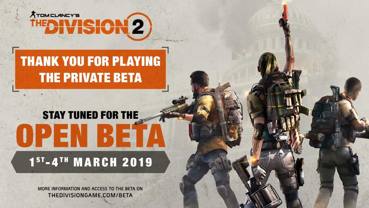 The Division 2 Open Beta startet am 1. März