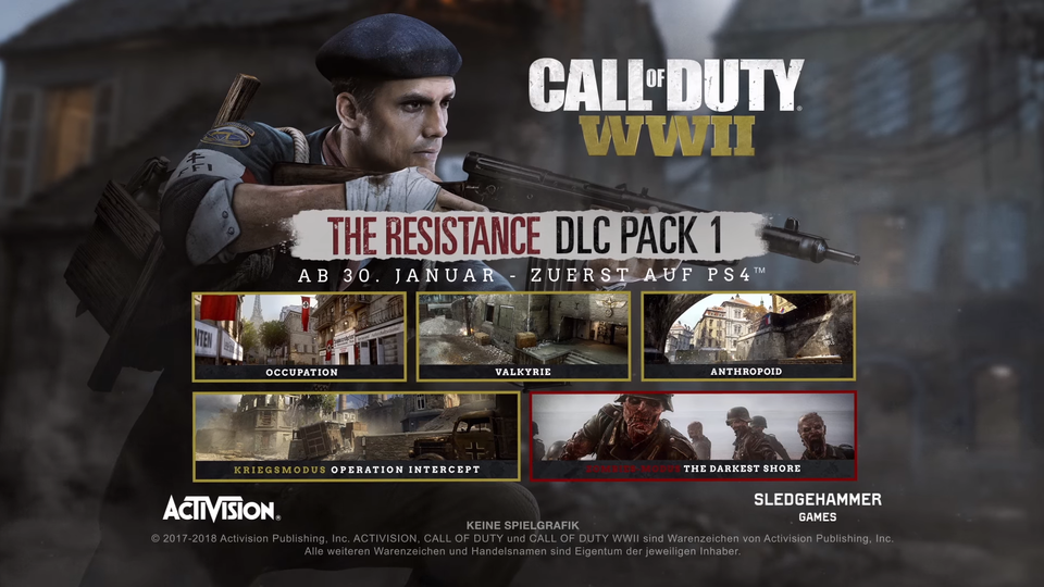 Call of Duty: WWII - Erstes DLC-Pack leitet den Widerstand ein